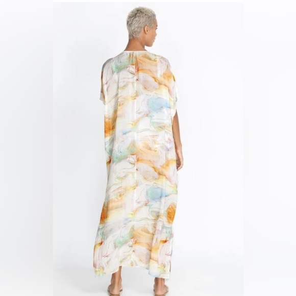 Calme by Johnny Was Marble Kaftan Dress Cover Up Cotton & Silk blend, size L/XL - Picture 4 of 9